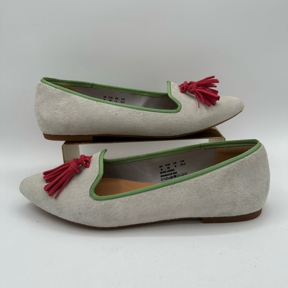 Hush Puppies Shoes - HUSH PUPPIES Bounce Grey Suede Sadie Tassel Slip On Flats w/Green | Size 8 1/2